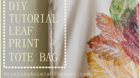 DIY TUTORIAL leaf print tote bag jak pomalować torbę diy pieczątki z liści 
