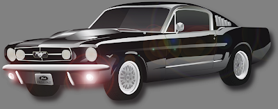 mustang, ford, coche, vectores, illustrator, vectorizar