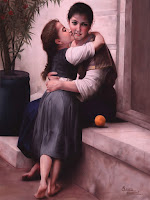 replica, painting, retro, famous, artist, william, adolphe, bouguereau