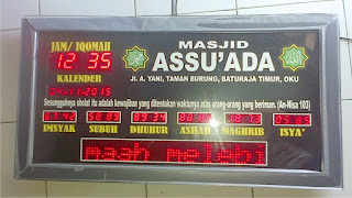  jam dinding digital untuk masjid (118) membuat jam digital masjid (46) jadwal shalat digital (31) waktu sholat digital (21) jual jadwal sholat digital bagus untuk masjid (21) jam waktu shalat (19) pusat jam digital com (17) jam digital sholat 5 waktu (16) jam digital waktu solat (15) jam dinding masjid (15) jam runningtext 