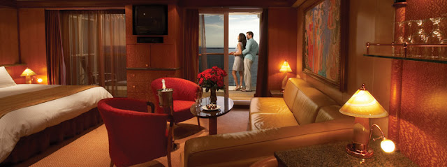 Luxury cruise line balcony state room suite