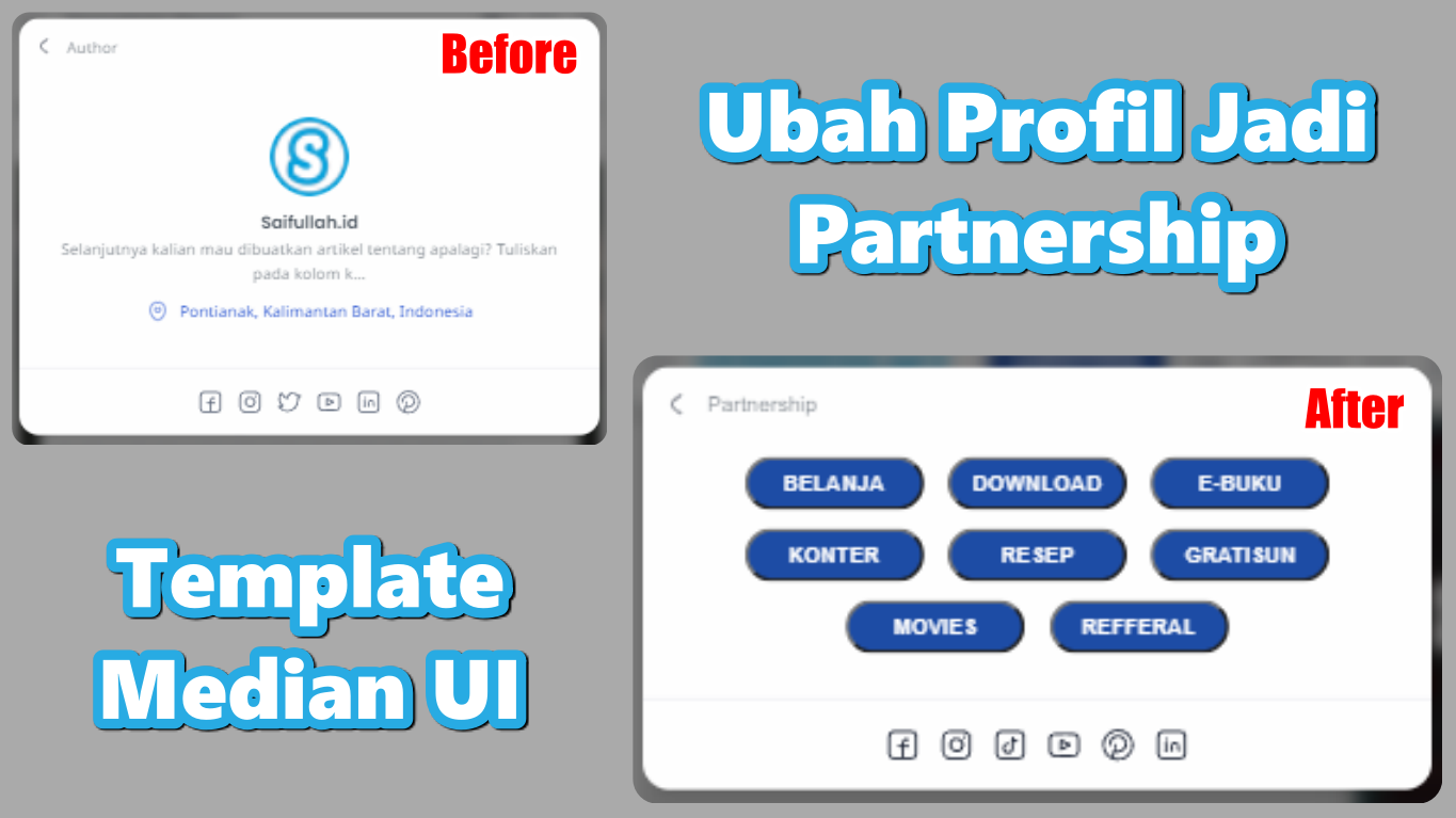 Cara Ubah Tombol Profil Menjadi Partnership Median UI