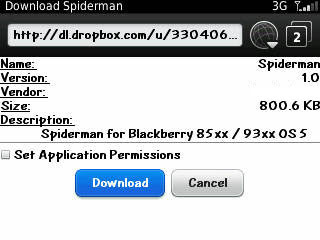 Download Tema BlackBerry: Spiderman