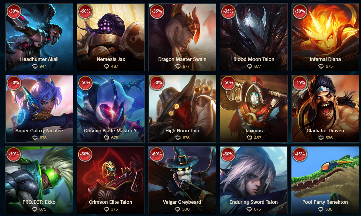 Champion Skin Sale Week Of July 15th Images, Photos, Reviews