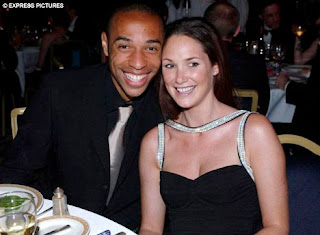 Thierry Henry with Wife