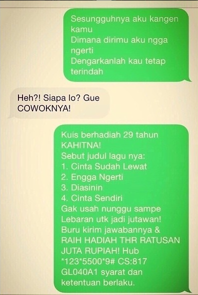 20 SMS Lucu Bikin Ngakak dari Gebetan, Ngenes Banget 