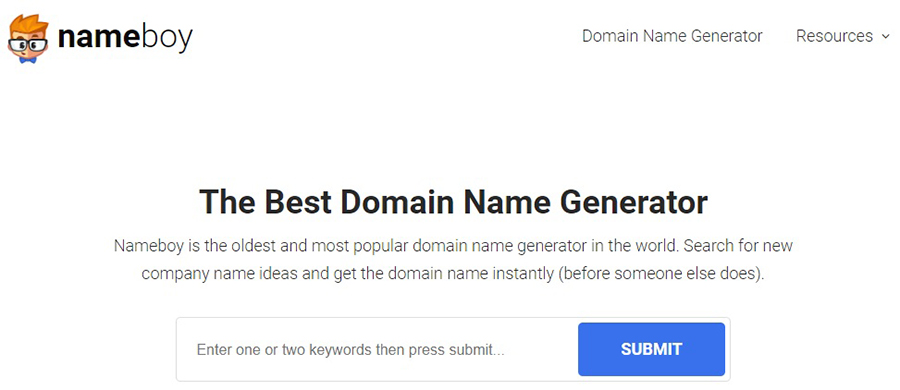 NameBoy is a domain name generator tool