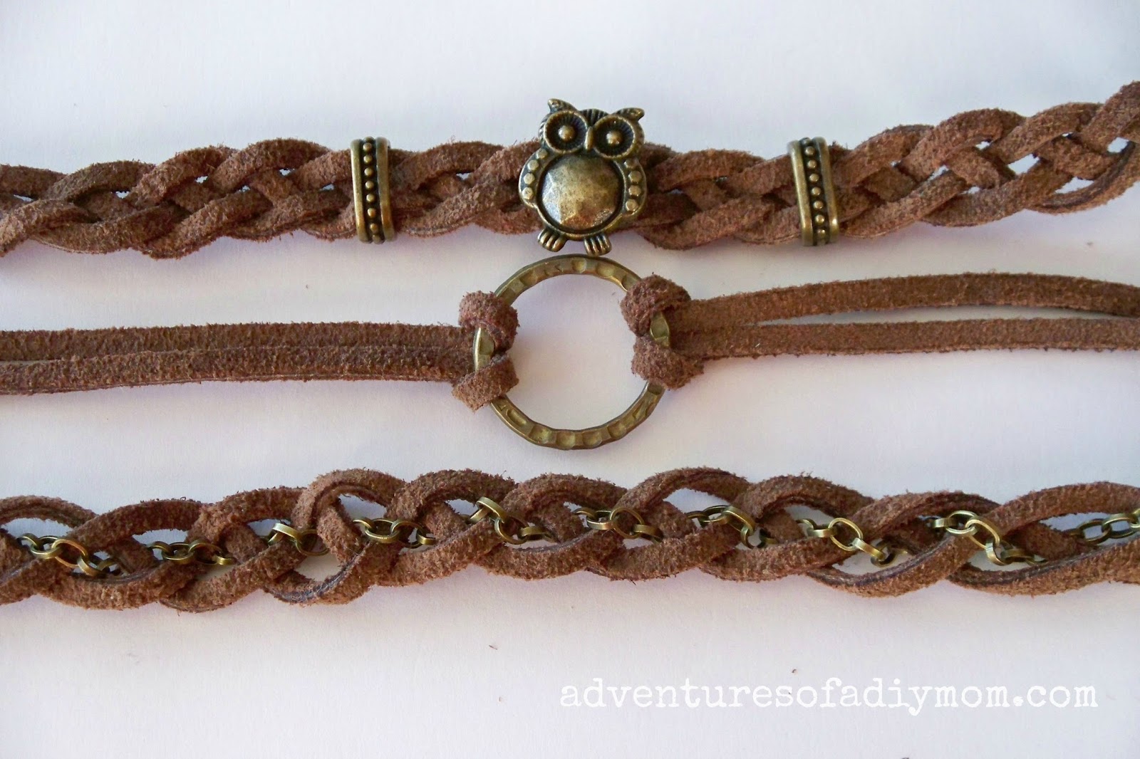 How to Make Braided Leather Stacked Bracelets - Adventures of a DIY Mom