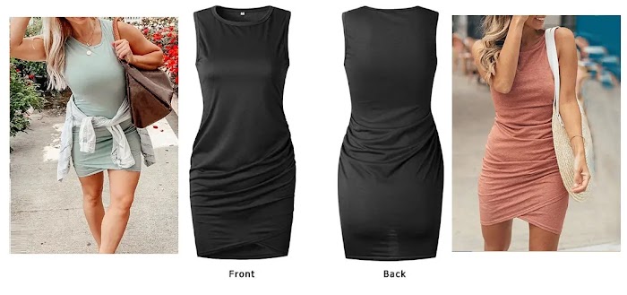 BTFBM Sleeveless Crew Neck Bodycon Dresses