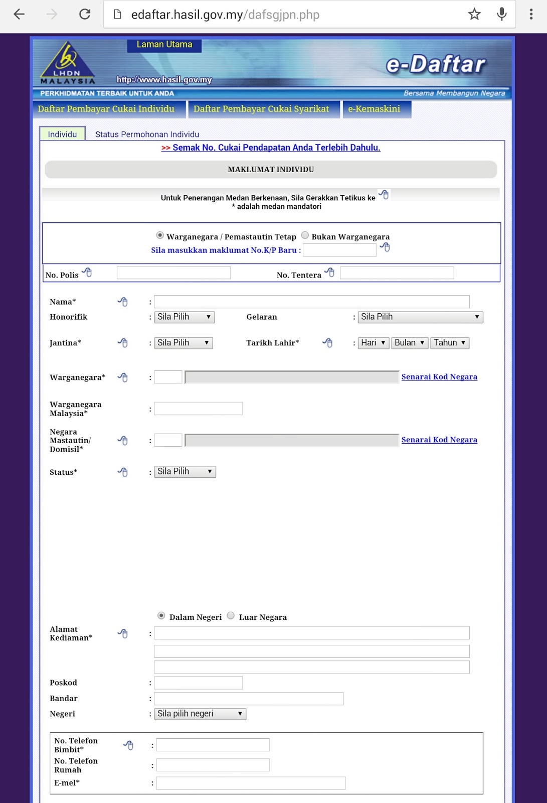 Download Borang E 2015 Lhdn Malaysia  New Style for 2016-2017