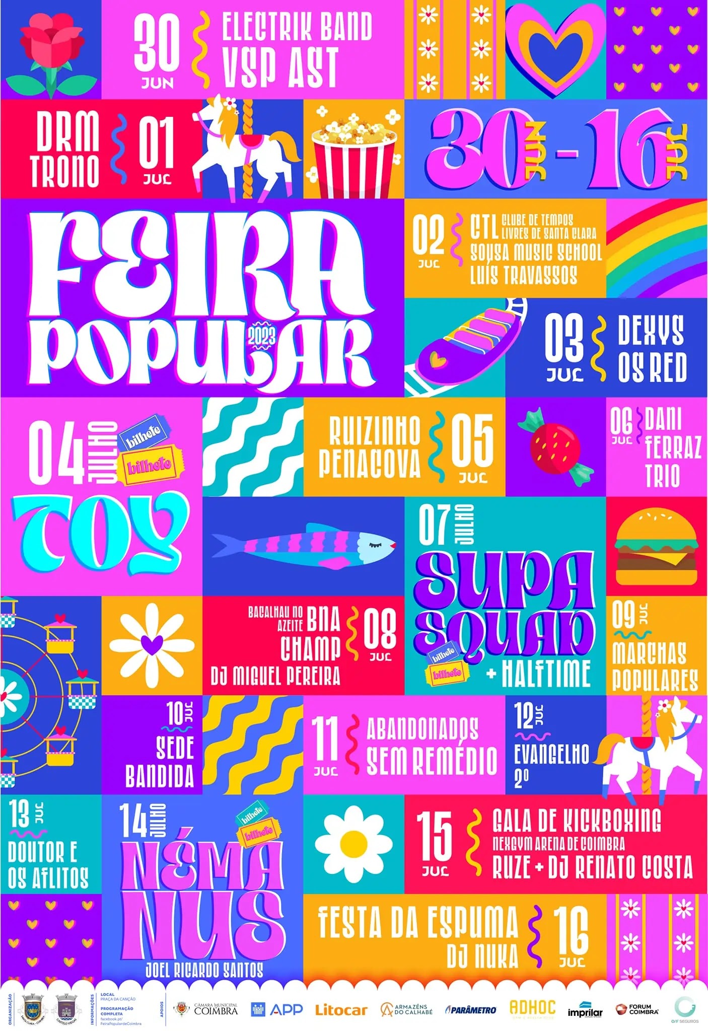 Cartaz Feira Popular 2023 em Coimbra