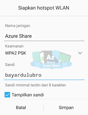 AZShare - Contoh Wifi memakai Password bayardulubro