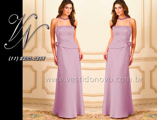 vestido longo de festa na cor lilas