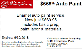 Coupon $669.95 Auto Paint Special June 2018