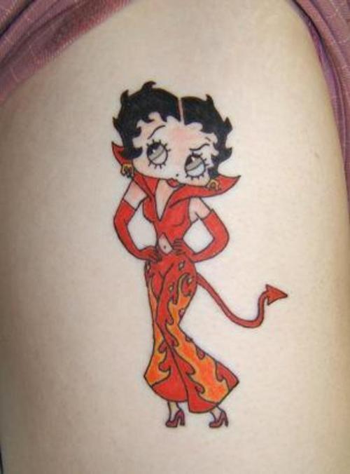 Betty Boop tattoo designs can be given a personal flair or theme.