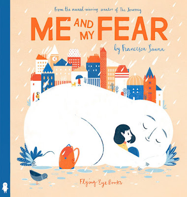 Though normally an abstract concept, fear becomes a concrete creature giving kids a tangible look at how a small amount of fear can be good and keep you from dangerous situations while large, growing fears can hold you back from the fun of everyday things. #MeAndMyFear #NetGalley #FlyingEyeBooks #ChildrensLit #PictureBook