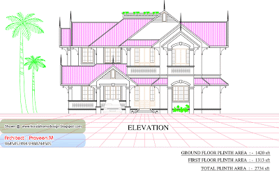 2734 Sq Ft Home plan and elevation