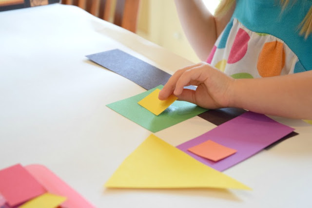 Invitation To Create: City Planner. Open ended creative construction or building paper craft for kids. Great for fine motor development. Perfect for preschoolers, kindergartners, and elementary students, and allows exploration of shapes and colors.