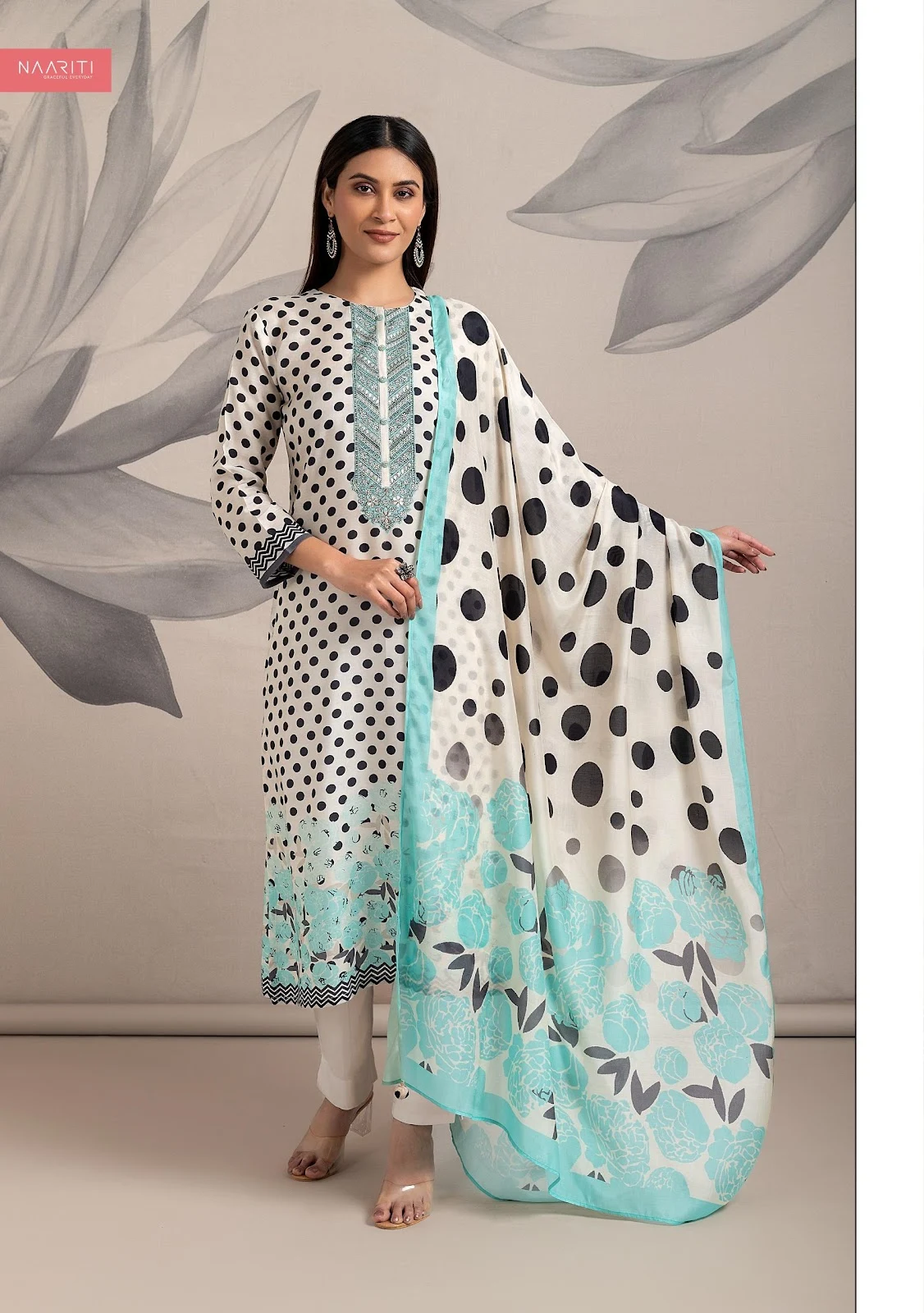 Aboli-1829 Naariti Muslin Embroidery Pant Style Suits