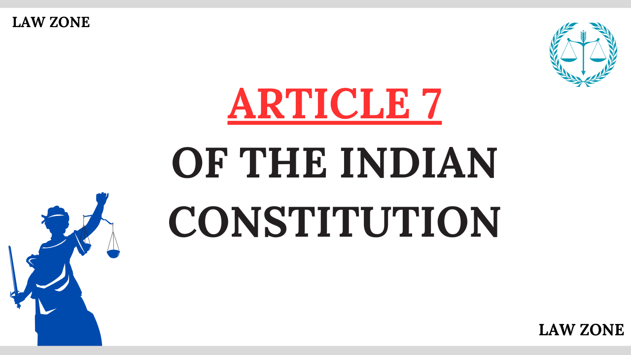 Article 7 of the Indian Constitution deals with the citizenship status of individuals who migrated to Pakistan but later returned to India. It addresses a unique category of people who left India during or after Partition but wished to come back and settle in India. While Article 6 granted citizenship to migrants who moved from Pakistan to India, Article 7 introduced stricter conditions for those who initially left for Pakistan and later returned.