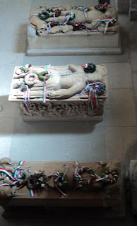 The funerary monuments: John Hunyadi-Hunyadi Janos (1456), his brother Janos Hunyadi (1442), son Lazlo (1458)  St. Michael's Cathedral Alba Iulia, Transylvania, Romania