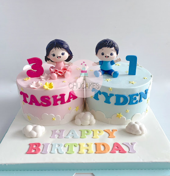 twins cake double cake chucakes singapore little boy little girl