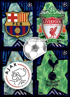 Topps Champions League emblems 2018-19 Barcelona Liverpool Ajax Tottenham