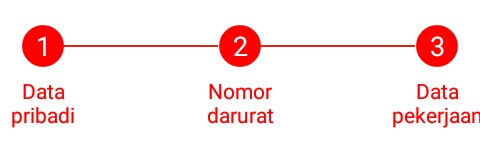 Maka Anda akan disuruh mengisi Data pribadi, Nomor darurat, dan Data pekerjaan.