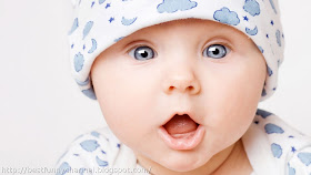 Funny baby in a cap.