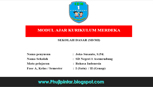 modul ajar bahasa indonesia kelas 1 sd
