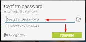confirmasi password google play