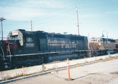 Southern Pacific SD40M-2 #8696 in Vancouver, Washington in January 2000