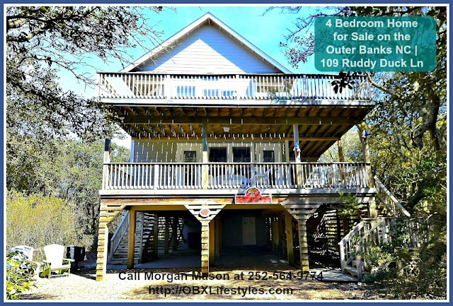 This Outer Banks NC home for sale in the community of Sanderling sits on 0.34 acres of land and has 2,134 square feet of living space. 
