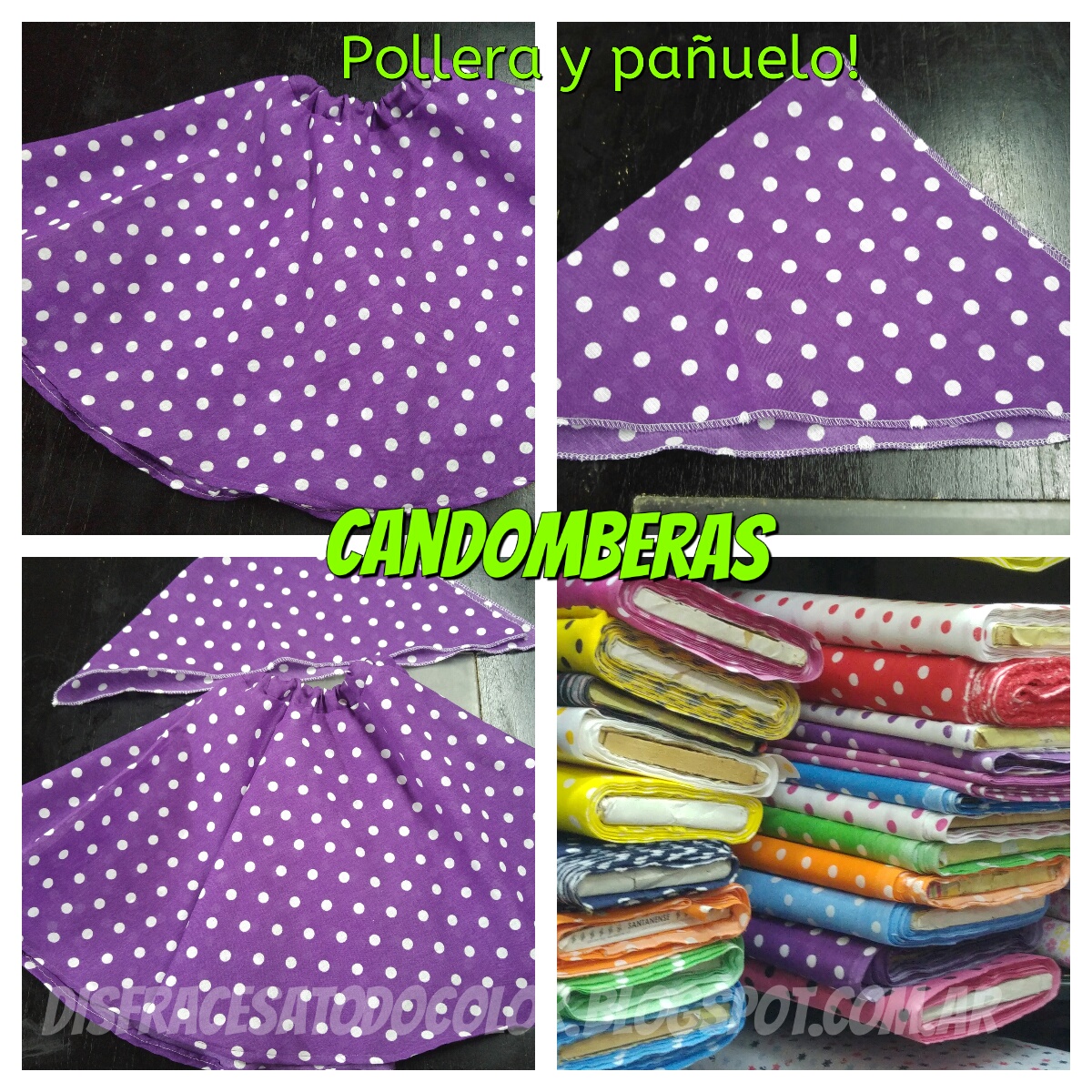 Negra Candombera! Pollera y pañuelo