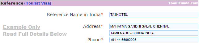 Reference Name In India Reference name and address in India visa application for tourists