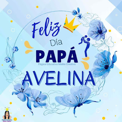 Solapín Feliz Día del Padre - Nombre Avelina para imprimir gratis