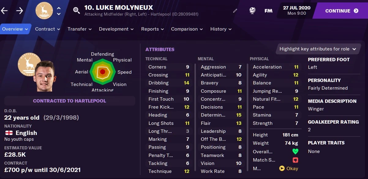 Luke Molyneux Football Manager 2021