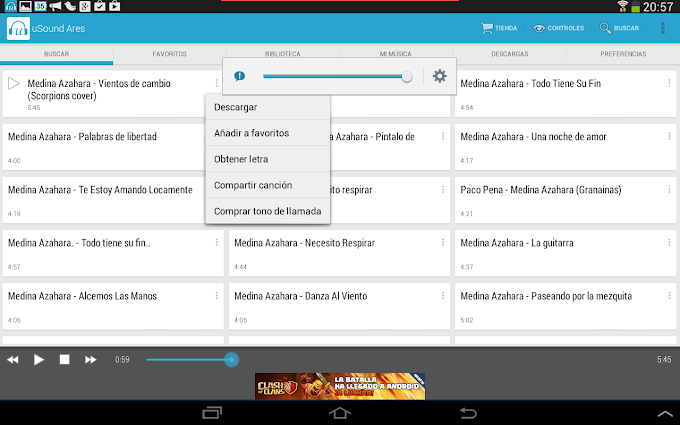 Descargar & Escuchar Musica Gratis en su Smartphone o Tablet Android  con uSound Ares (Música MP3)