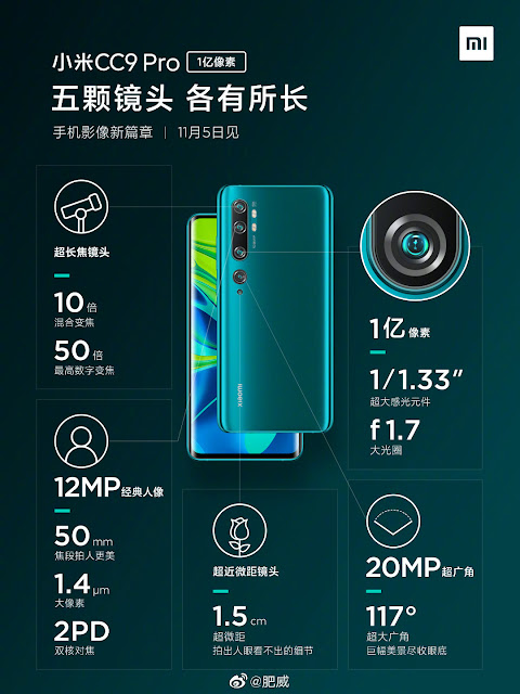 Xiaomi Mi CC9 Pro, Mi CC9 Pro, Mi CC9 Pro price, Mi CC 9 Pro specifications, Mi CC9 Pro images, CC9 Pro, latest phone 2019