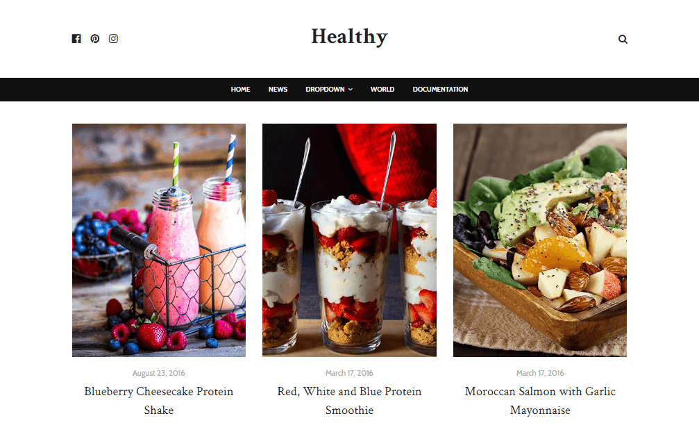 Healthy Food Blogger Template