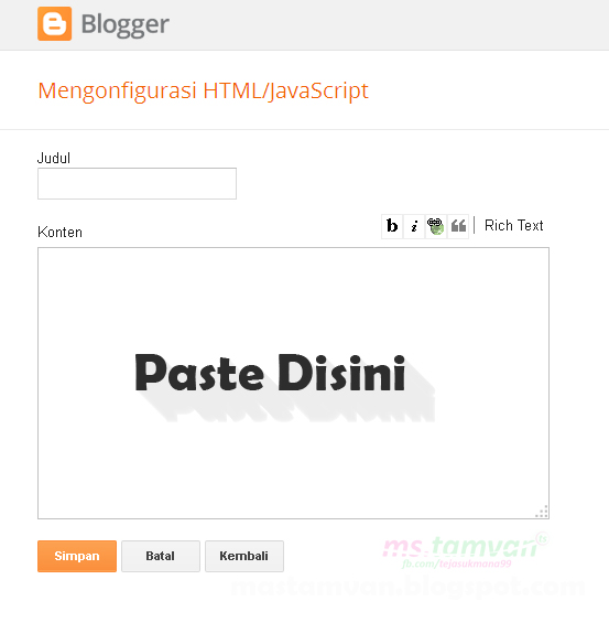 widget html/JavaScript blogger