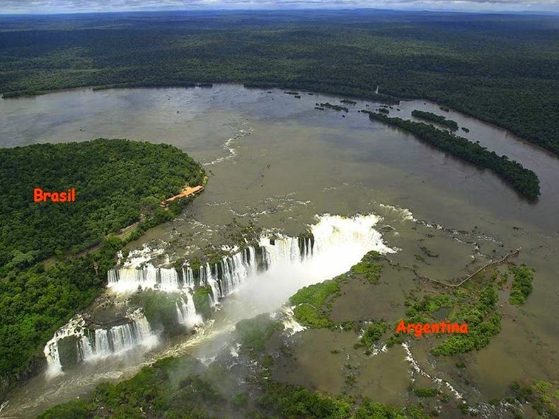 The border between Argentina, Paraguay, and Brazil