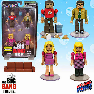 The Big Bang Theory Minimates Set 2 by Bif Bang Pow! - The Flash Shirt Sheldon, Leonard, Penny & Bernadette