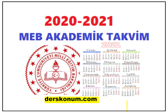 2021 2022 AKADEMİK TAKVİM, MEB ÇALIŞMA TAKVİMİ