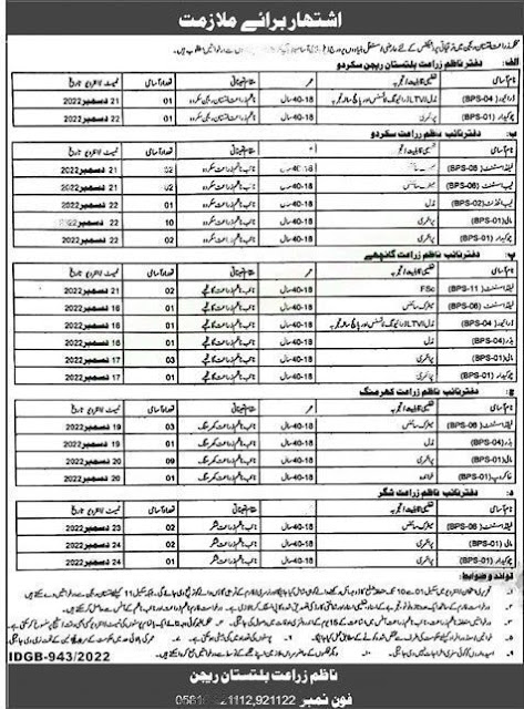 jobs in gilgit baltistan education department 2022 for class IV - Govt Jobs in GB apply online