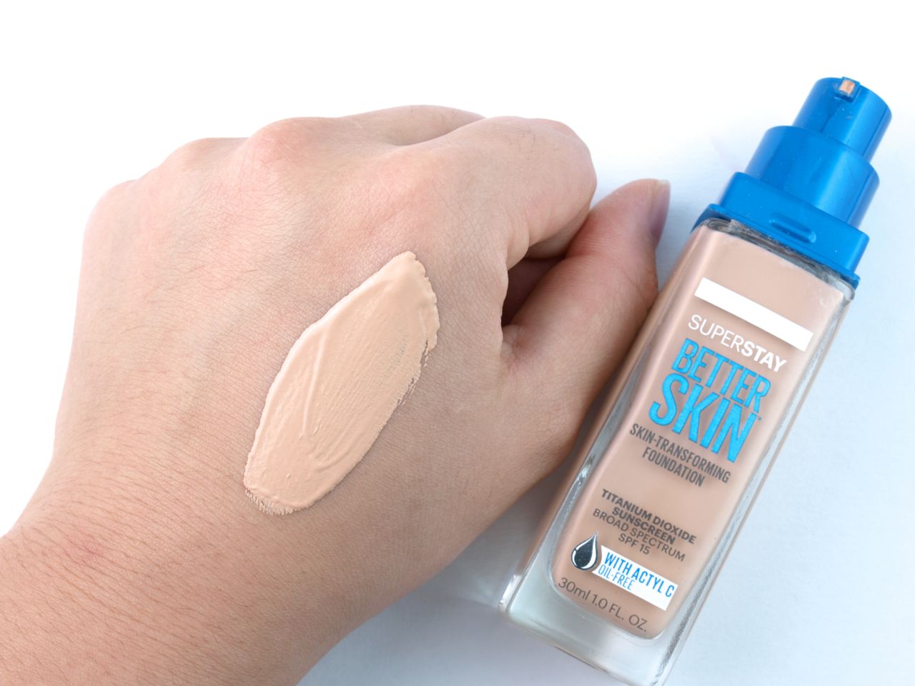 Maybelline SuperStay Better Skin Foundation in "15 Ivory": Review and Swatches