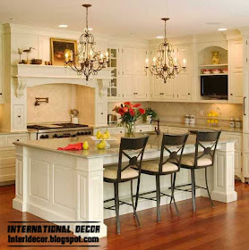 classic style kitchen island design, white kitchen