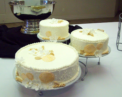 Buttercream Beach Wedding Cake lemon cake with hand formed fondant sea 