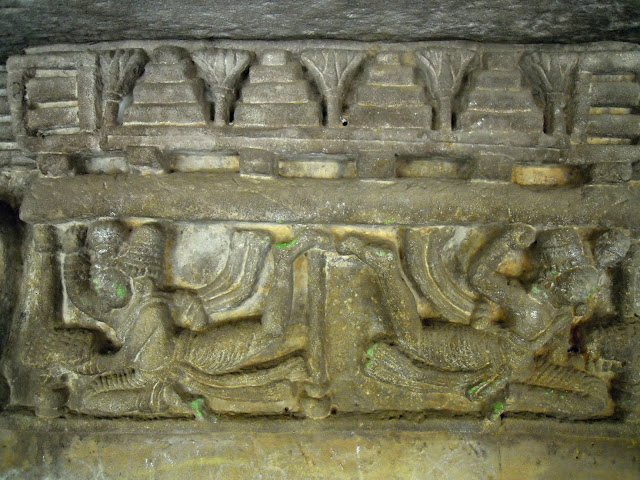 The stepped-pyramid design, Khandagiri caves, Bhubaneshwar