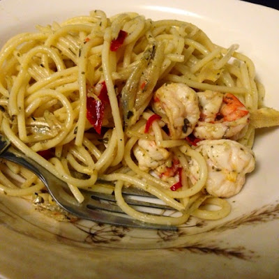 Spicy Shrimp Aglio Olio by Shea Sonia